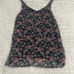 CAbi Black and Red Floral Camisole
